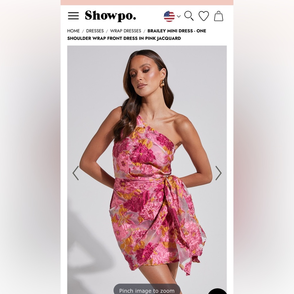Showpo Floral One-Shoulder Pink Dress